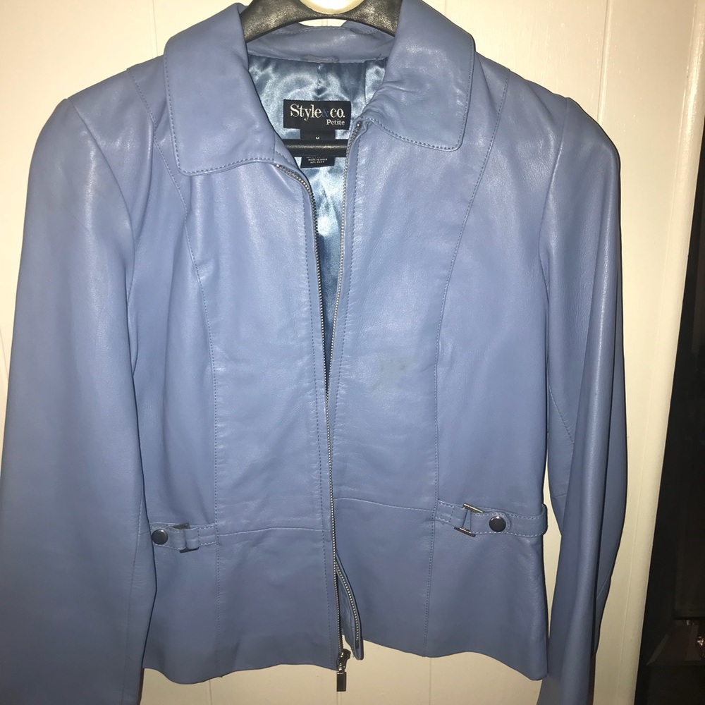 Style co petite leather jacket